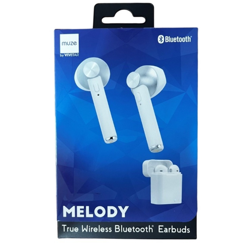 Muze by Vivitar MELODY True Wireless Bluetooth Earbuds‎ WHITE NEW